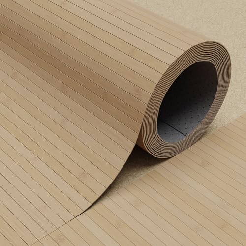 DE-COmmerce Fertigparkett aus Bambus FLEXBAMBOO 50x200 cm Bodenbelag mit rutschhemmender Rückenausstattung 200 cm Breite | Farbe: Nature, roh