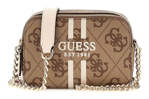 GUESS Noelle II Crossbody Camera Bag Latte Logo/Brown
