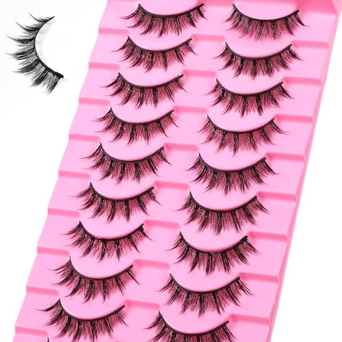 10 Paar Fake Lashes | 10-13mm Künstliche Wimpern | Fluffy Falsche Wimpern - Perfekt für Koreanisches Make-up und Cosplay