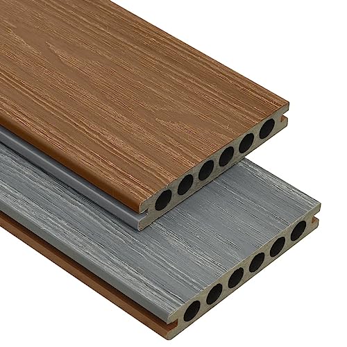 vidaXL WPC Terrassendielen mit Zubehör Braun und Grau 15 m² 4 m
