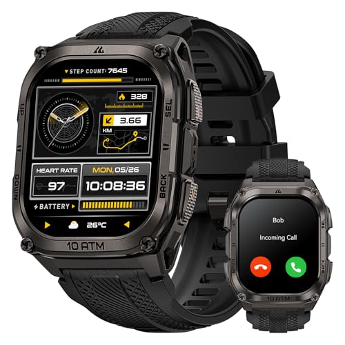 KOSPET Tank M4 Smartwatch Herren, Dual-Band GPS |Offline-Karten, 10ATM