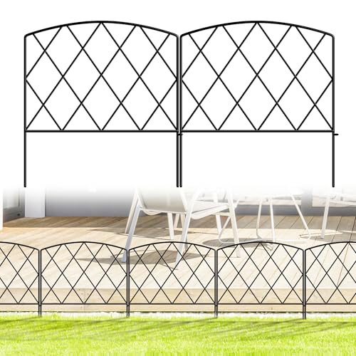 ARIFARO Dekorativer Gartenzaun 60cm H X 56cm B 5 Paneele Kein Graben Tierbarriere-Zaun, Haustierzaun Rostfreies Metallgitter-Panel-Begrenzung für Hunde, (Garden Fence)