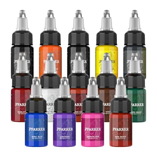 PFARRER Tattoo Farbe Set 1/2oz (15ml) Ink 10 Colors Set TI7003EU-15-14