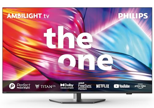 Philips Ambilight 50PUS8909 4K LED Smart TV - 50-Zoll Display mit Pixel-präziser Ultra HD Titan OS Plattform und Dolby Atmos-Klang. Funktioniert mit Alexa und Google Sprachassistent – Anthrazitgrau