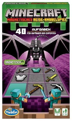 ThinkFun - 76402 - Minecraft - Das magnetische Reisespiel. Perfekt für die Reise und als Geschenk! EIN Logikspiel Nicht nur für Minecraft-Fans