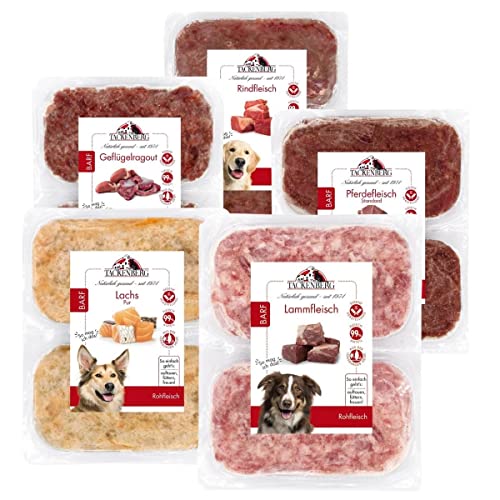 TACKENBERG Barf Premium Mix-Paket für Hunde. 5kg Barf Fleisch für Hunde