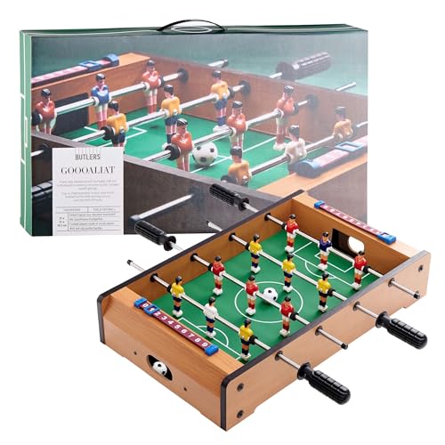 BUTLERS Tischkicker Holz - GOOOALIAT - Mini-Kickertisch