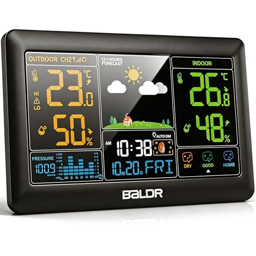 Konsen Wetterstation Funk mit Außensensor, 7,4