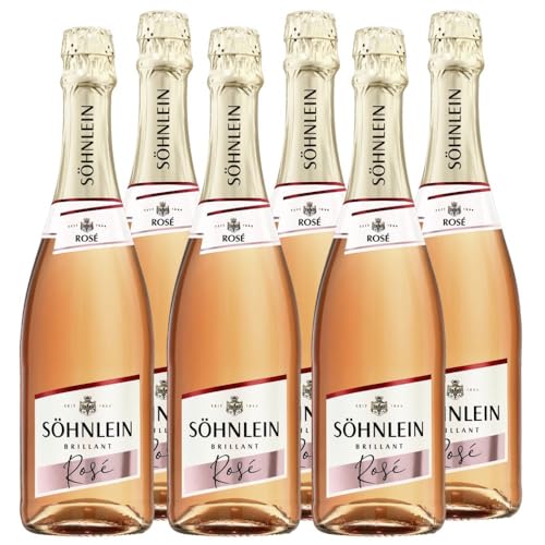 Söhnlein Brillant Rosé Sekt Trocken (6 x 0,75 l) – Deutscher Sekt, fruchtig und frisch– Feinperlig, sommerlich, geeignet für Aperitif und Feste