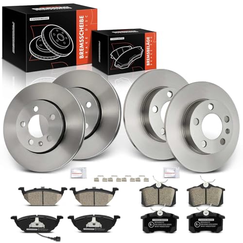 Frankberg Bremsensatz inkl. 4x Bremsscheiben + 8x Bremsbeläge Vorne Hinten Kompatibel mit Golf IV 1J1 Fabia II 542 Polo 9A 9N R.o.o.m.s.t.e.r Replace# 5Z0615301B