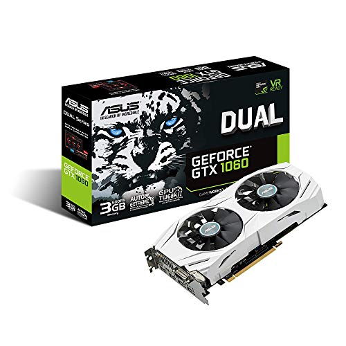 Asus Dual-GTX1060-3G Gaming Nvidia GeForce Grafikkarte (PCIe 3.0, 3GB DDR5 Speicher, HDMI, DisplayPort, DVI)