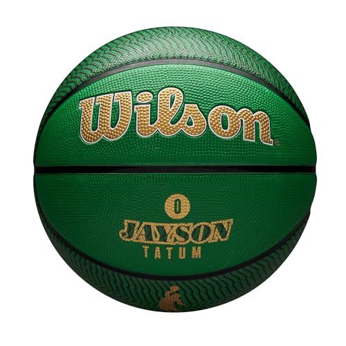 Wilson NBA Player Icon Outdoor Basketball – Tatum, Grün/Weiß, 7