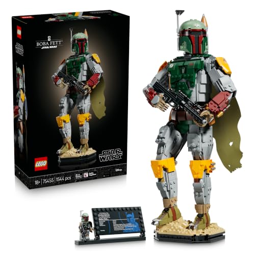 LEGO Star Wars: Die Rückkehr der Jedi-Ritter Boba Fett Figur - mit Helm, Blaster & Kopfgeldjäger Minifigur - Regal oder Schreibtisch Deko - Geschenkidee für die Rückkehr der Jedi Fans - 75455