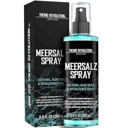 Viking Revolution Sea Salt Spray Hair Men - Meersalzspray für Männer - Salzspray mit Kelp, Aloe Vera & Rotalgenextrakt - Haarspray Männer für mehr Volumen - 260 ml - Herren Geschenke