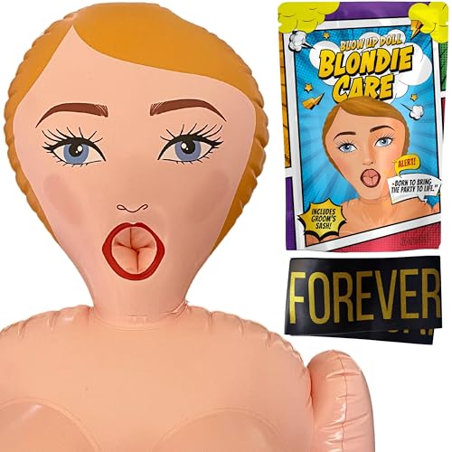 Aufblasbare Gummipuppe für Männer – Lustige Puppe Frau lebensgroß 150 cm – JGA Männer Zubehör & Scherzartikel – Partyfigur & Gag Geschenk für Geburtstag & Feier