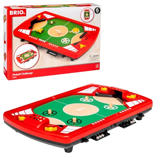 BRIO Spiele 34019 Tischfußball-Flipper - Pinball als Holzspielzeug für Kinder - Kinderspielzeug empfohlen ab 6 Jahren