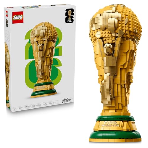 LEGO Editions Sports Offizieller Pokal der FIFA Fußball-Weltmeisterschaft - 3D DIY Modell mit sammelbarer Minifigur - Fußball Geschenk für Jungen & Mädchen ab 12 Jahren und Erwachsene Fans - 43020