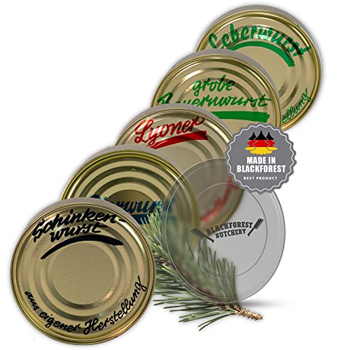 Schwarzwald Metzgerei: 5x Dosen Wurstspezialitäten im Set – mit Frischedeckel - 5x 400g Wurstkonserven - Lyoner, Leberwurst, Schinkenwurst, Bierwurst grobe Bauernwurst – mit 1 Jahr MHD lange haltbar