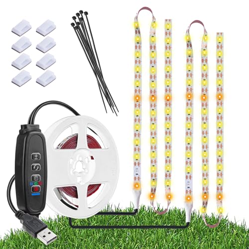 LYGZM Pflanzenlampe LED, 120 LEDs Wasserdichte LED Grow Lights Full Spectrum, USB Plug-in Dimmable Auto On/Off mit 3 Timer Pflanzenlicht, für Indoor Pflanzen Seeding Veg Flower Growing Lampe (6.56ft)