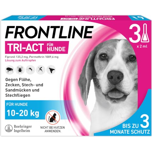 FRONTLINE TRI-ACT Hund M gegen Zecken, Flöhe & Mücken (10 bis 20 kg)