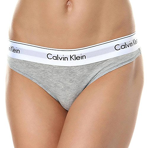 Calvin Klein Damen String Thong Unterwäsche, Grau (Grey Heather), M