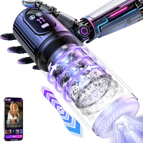 Elektrischer Masturbator Masturbieren für Männer 7 Teleskop & Rotation, Sex Spielzeug für die Männer 5 Saugen Penis Pump, Taschenmuschi KI Masturbatoren Sex Toyset für Man Solo vibratorensets Contitop