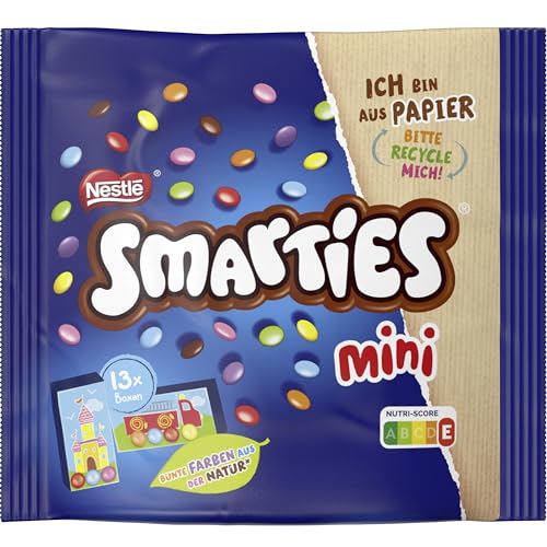 Nestlé SMARTIES Mini, kleine Schokolinsen aus Milchschokolade, einzeln verpackt, 1er Pack (1 x 187g)