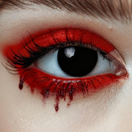 Kontaktlinsen Halloween Schwarze Ohne Stärke - 2 Stück(1 Paar) Kontaktlinsen Farbig Schwarz mit Kontaktlinsenbehälter für Halloween Vampir, Zombie, Karneval Fasching Cosplay
