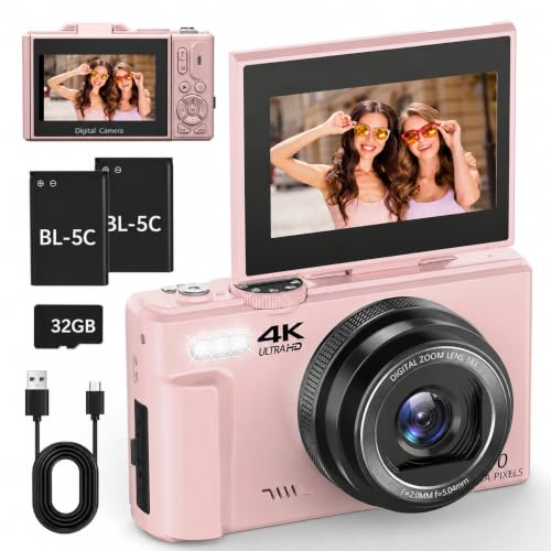 H-Bocam Digitalkamera 4K 64MP Kamera Fotokamera mit WLAN Fotoapparat