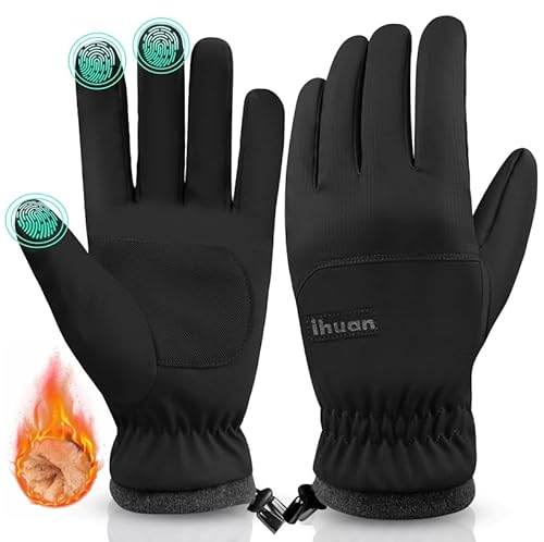 Thermo Fahrradhandschuhe Herren Damen -Warme WinterHandschuhe Touchscreen Wasserdicht Winddicht rutschfest Sporthandschuhe für Radfahren, Laufen, Skifahren, Wandern