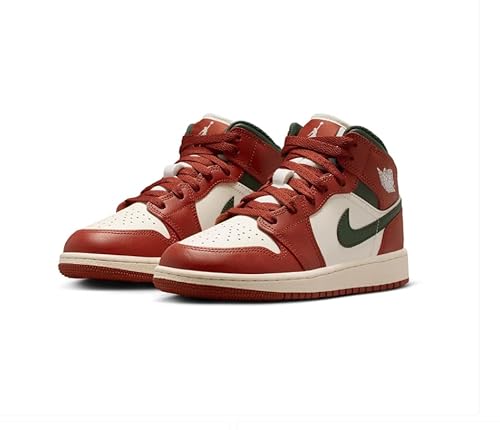 NIKE Schuhe Air Jordan 1 Mid (GS) Code DQ8423-105 Weiß für Jungen, Grüne Sahne, 38 EU
