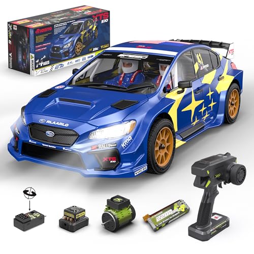 RIAARIO 1/10 Brushless RC Cars, Rally Car, RTR for Beginner, 40+ MPH, 4WD, Waterproof Electronics, Carbon Fiber, Blue, Ages 14+