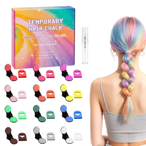 Haarkreide Für Mädchen Set 12 Farben Temporäre Haarfarbe Kinder Auswaschbar