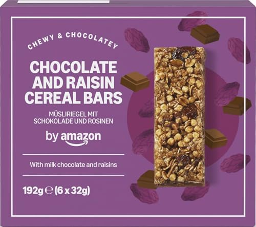by Amazon Müsliriegel Mit Schokolade Und Rosinen, 192g