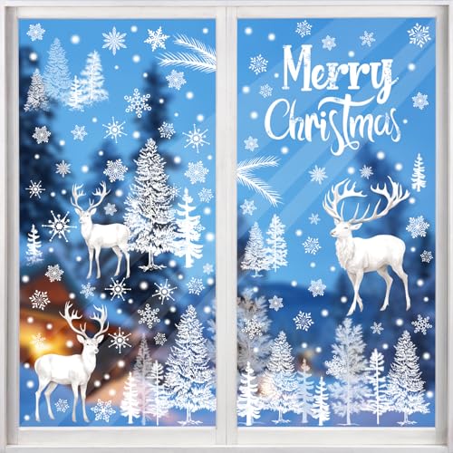 DERAYEE 9 Stücke Fensterbilder Weihnachten,Weihnachten Deko Fenster,Weihnachten Fenster für Weihnachtsdeko