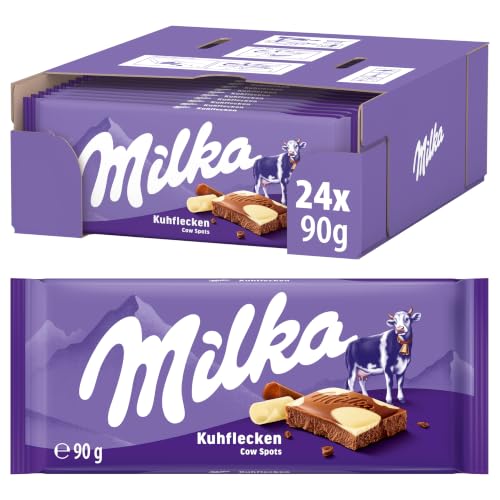 Milka Kuhflecken Alpenmilch Tafelschokolade, 90 g (24er-Pack)