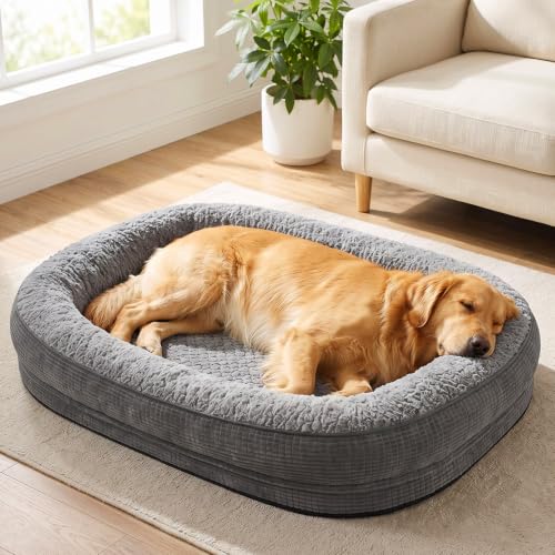 Pawk Orthopädisches Hundebett Grosse Hunde, 107x81cm, Grau