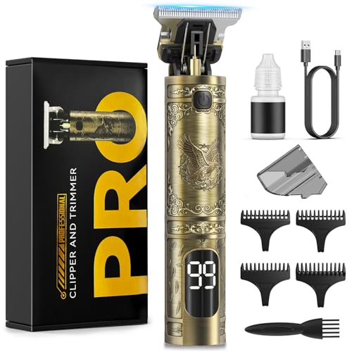 Haarschneidemaschine, Barttrimmer Herren Profi Set, Trimmer Herren mit LED Anzeige, Präzisions Haartrimmer Herren für Konturen, USB-C Wiederaufladbar, Elektrischer Haarschneider & Bartschneider