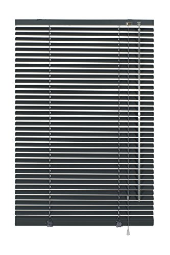 Deco Company Alu-Jalousie ohne Bohren, Zum Klemmen, Inkl. Klemmträgern, Sichtschutz, Lichtschutz, Blendschutz, Aluminium-Jalousie, Schiefer, 60 x 130 cm