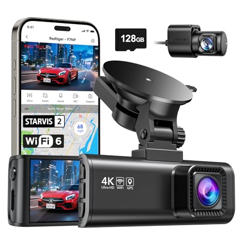 REDTIGER Dashcam Auto Vorne Hinten 4K/2,5K mit STARVIS 2, Dash Cam Auto Kamera 3,18