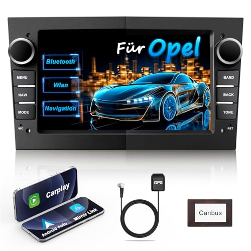 Lehwey Bluetooth Autoradio mit Bildschirm für Opel Corsa d, Astra J & H, Meriva, Vivaro, Zafira b mit Navi WLAN UKW, Carplay, Android Auto, Lenkrad Strg, 2Din Android 14 Dab Auto Radio 7 Zoll