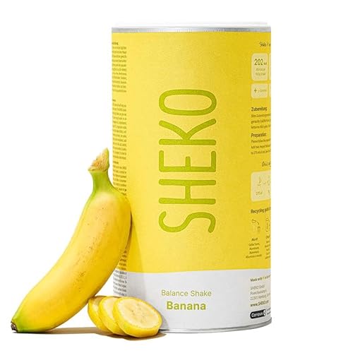 SHEKO Balance Shake Banane - 21 Cremige Mahlzeitenersatz Shakes zum Abnehmen - Proteinreich, Glutenfrei & Natürlicher Geschmack - Abnehmen Shake