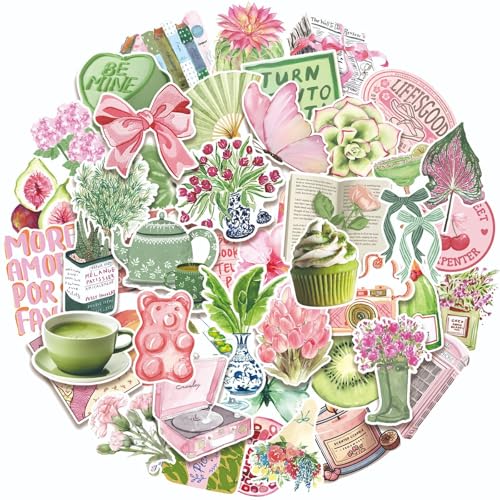 RGBEE Aesthetic Sticker Set 50 Stücke, Wasserfeste Fantasy Aufkleber für Laptop Kindle Macbook Koffer Scrapbooking Journal Helm Motorrad Skateboard Fahrrad Tumblr Stickerbomb
