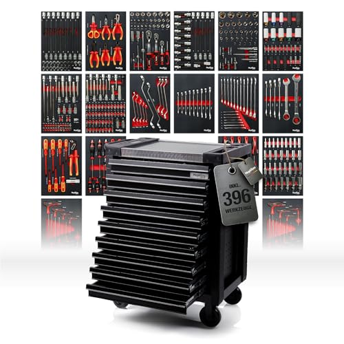 Mephisto Werkzeugwagen Full Black ProLine Werkstattwagen 9 Schubladen