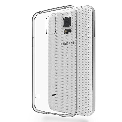 REY Transparent Silikonhülle TPU für Samsung Galaxy S5, Handyhülle Premium Kratzfest TPU Durchsichtige Schutzhülle, Ultradünne 0,33 mm