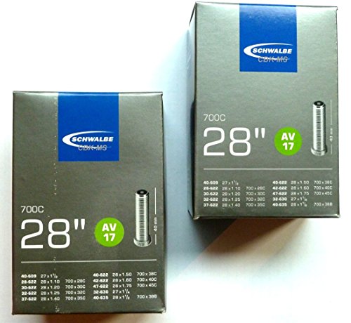 2X Schwalbe AV17 AV 17 Schlauch 28 x 1,2-1,75 28/47-622 28