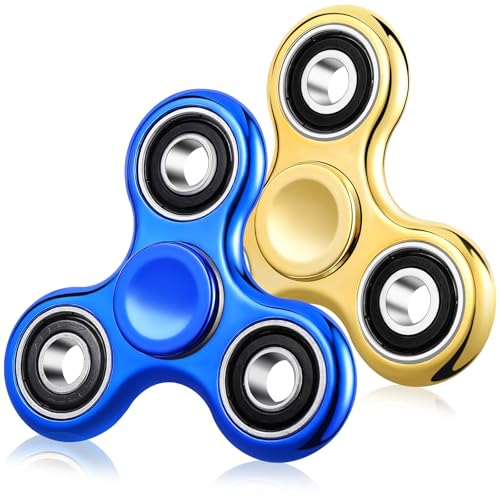 Fidget Spinner 2 Pack, Stress Angst Relief Sensory Fidget Spielzeug für Kinder Erwachsene, Coole galvanische Fidget Spinner für ADHD Autismus Geburtstag Gifts Klassenzimmer Preise für Jungen Mädchen