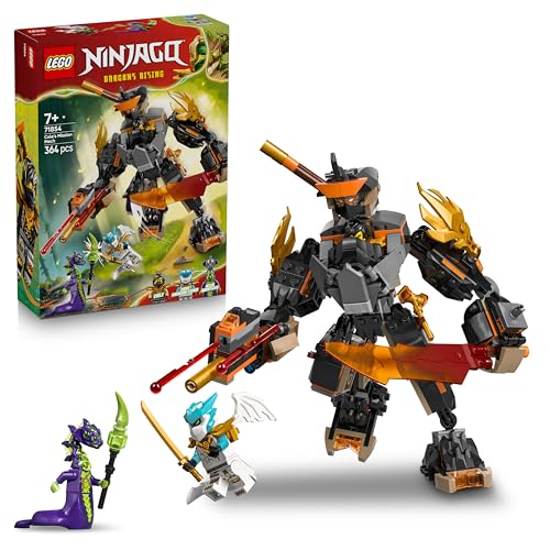 LEGO NINJAGO Coles Action-Mech und Drachen-Zane - Ninja Spielzeug mit Actionfigur, 3 Minifiguren und Schwertern - Ostergeschenke für Jungen ab 7 Jahren & Fans - 71854