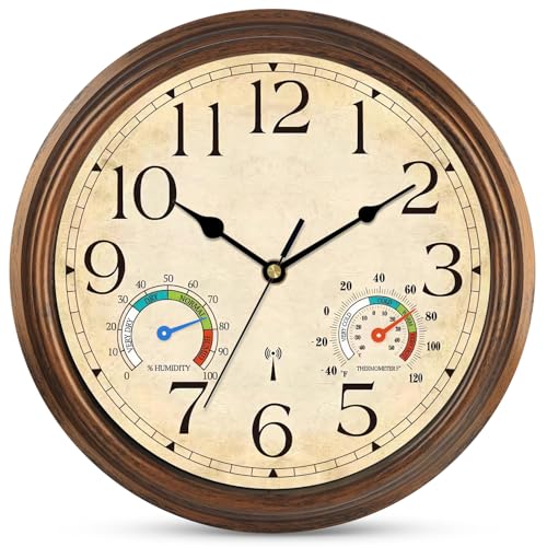 Wanduhr Funk Funkuhr Wand Lautlos Retro Funkwanduhr 30cm Braun
