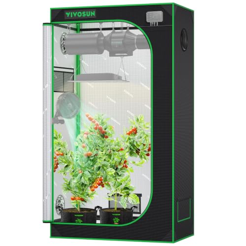 VIVOSUN Growzelt 90x50x160cm mit Reflektierende Mylar für Indoor-Anbauzelt